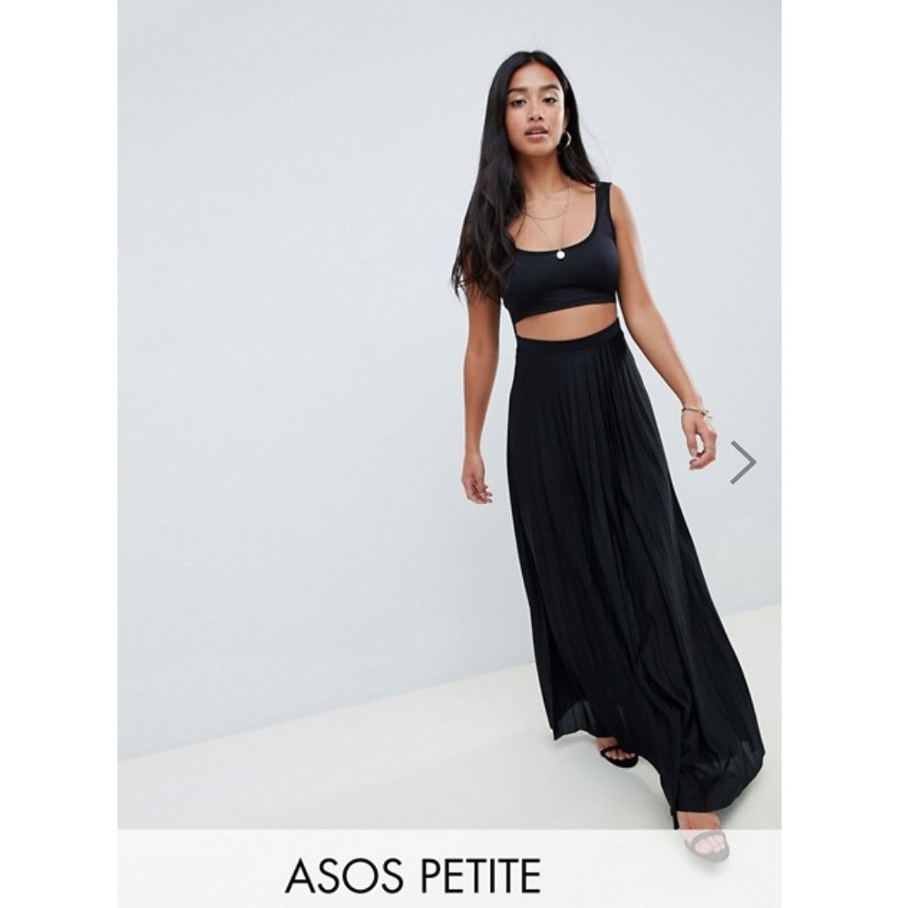 ASOS Cut Out Pleated Maxi Dress